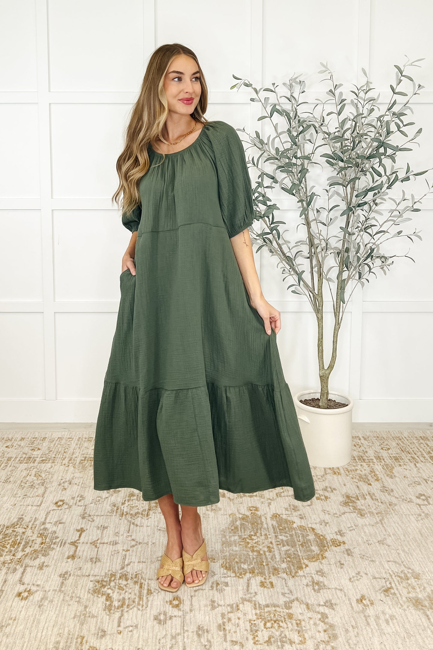 Hazel Dress in Dusty Pine (Online Exclusive)