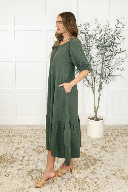 Hazel Dress in Dusty Pine (Online Exclusive)