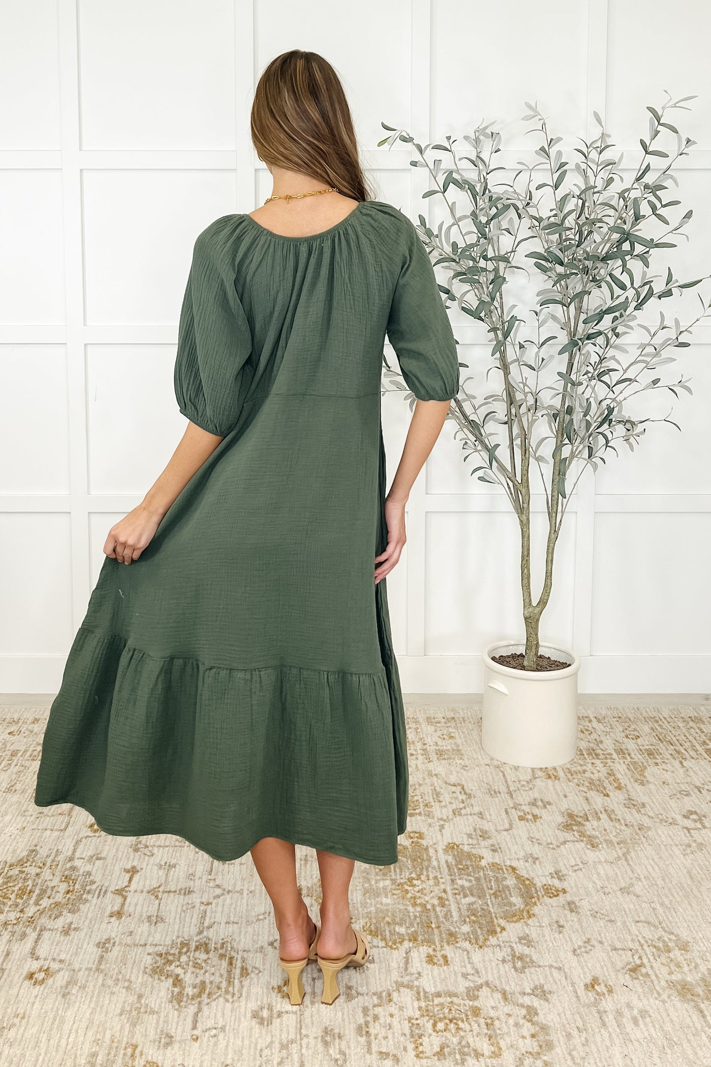 Hazel Dress in Dusty Pine (Online Exclusive)
