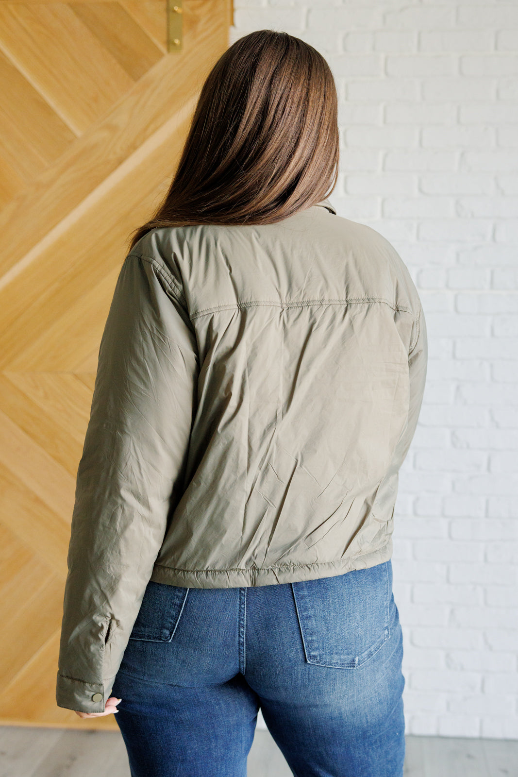 Hear Me Out Lightweight Puffer Jacket in Olive (Online Exclusive)