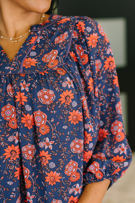 Hitherto Unknown Floral Babydoll Blouse (Online Exclusive)