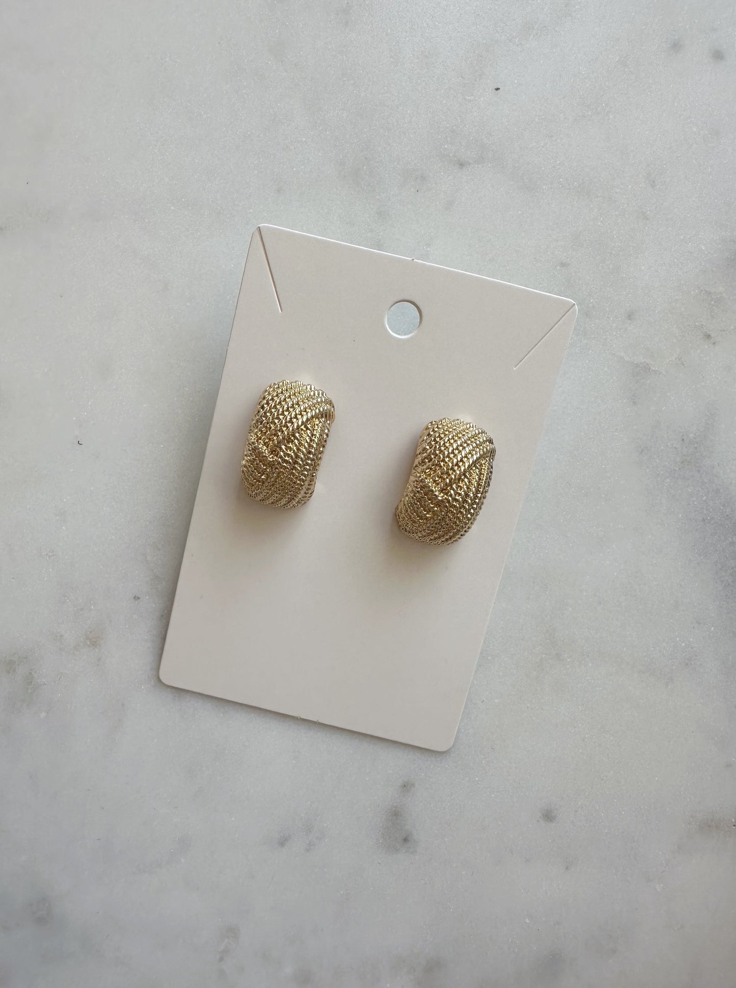 Textured Metallic Wide Shield Earrings