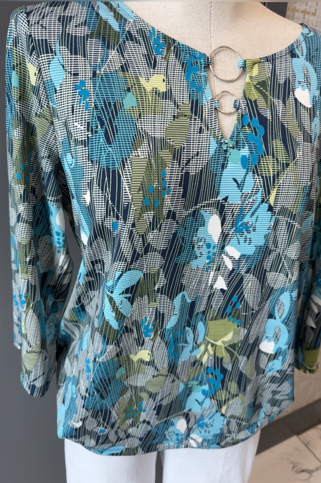 Floral Grid Blouse - Multiple Colors