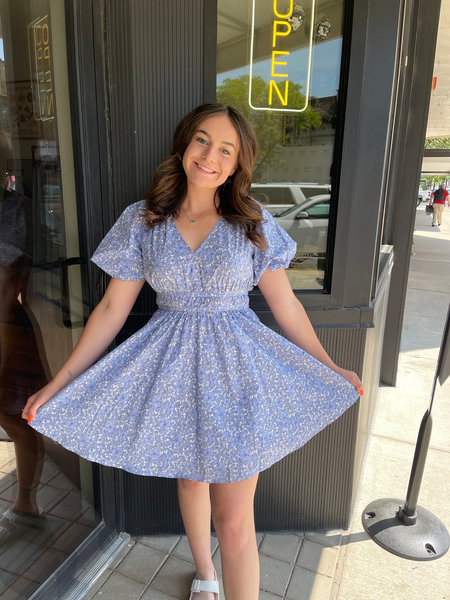 Tea Party Puff Sleeve Mini Dress