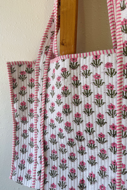 Tea Party Quilted Tote Bag