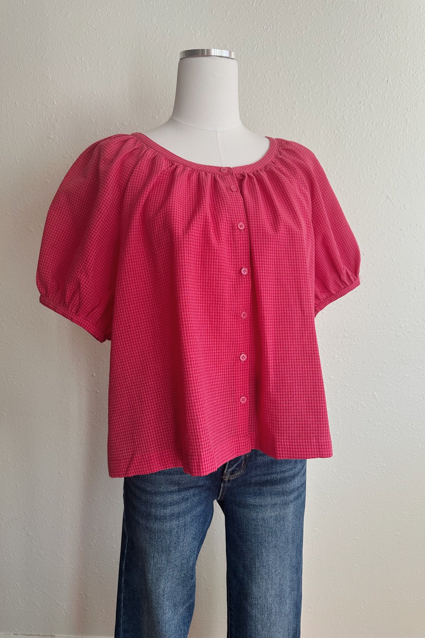 Pink Checkered Blouse