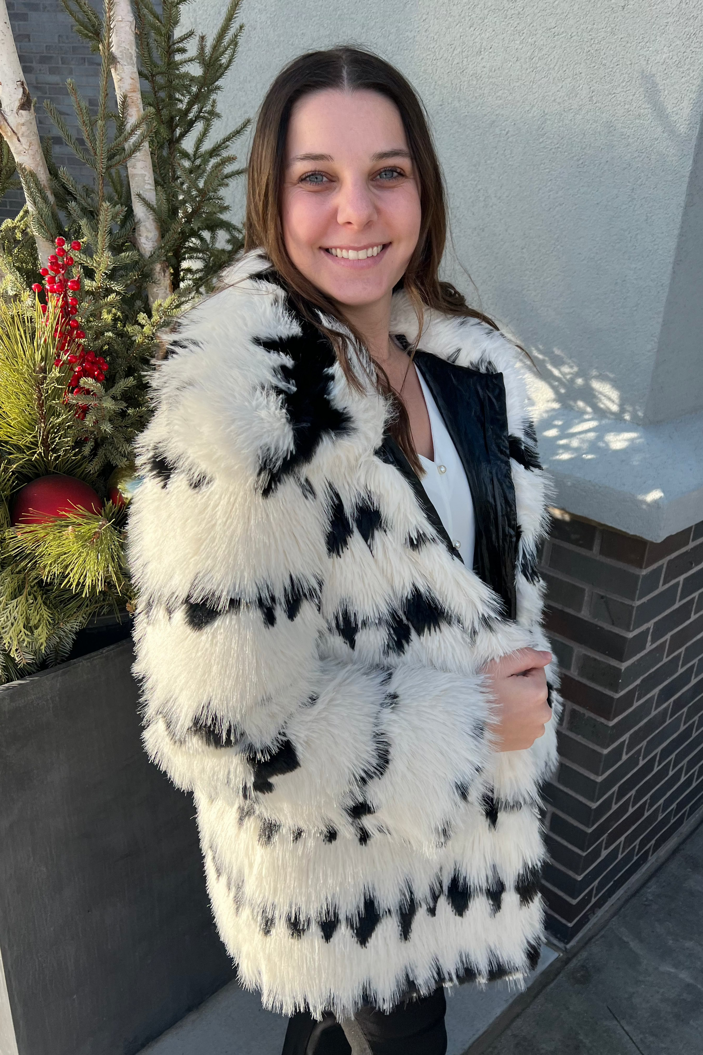 Joseph Ribkoff Aspen Reversible Faux Fur Coat