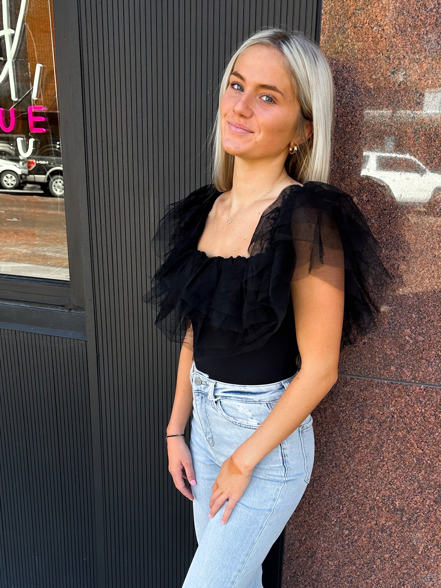 Tulle Ruffle Tiered Bodysuit