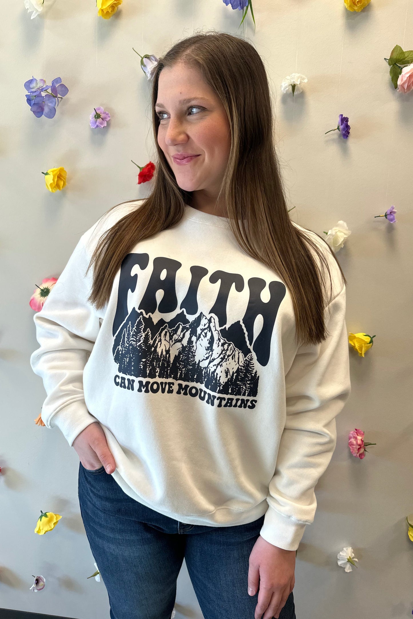 Faith Can Move Mountains Crewneck
