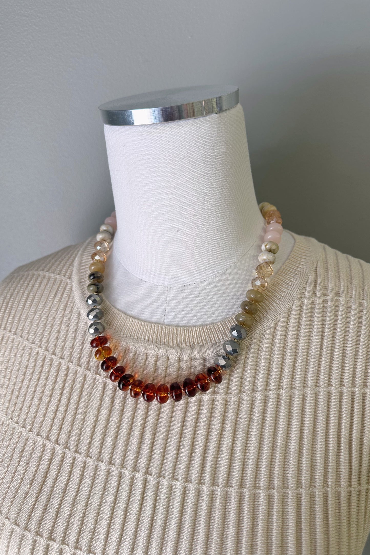 Chunky Beaded Necklace - Multiple Colors