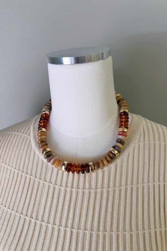 Chunky Beaded Necklace - Multiple Colors