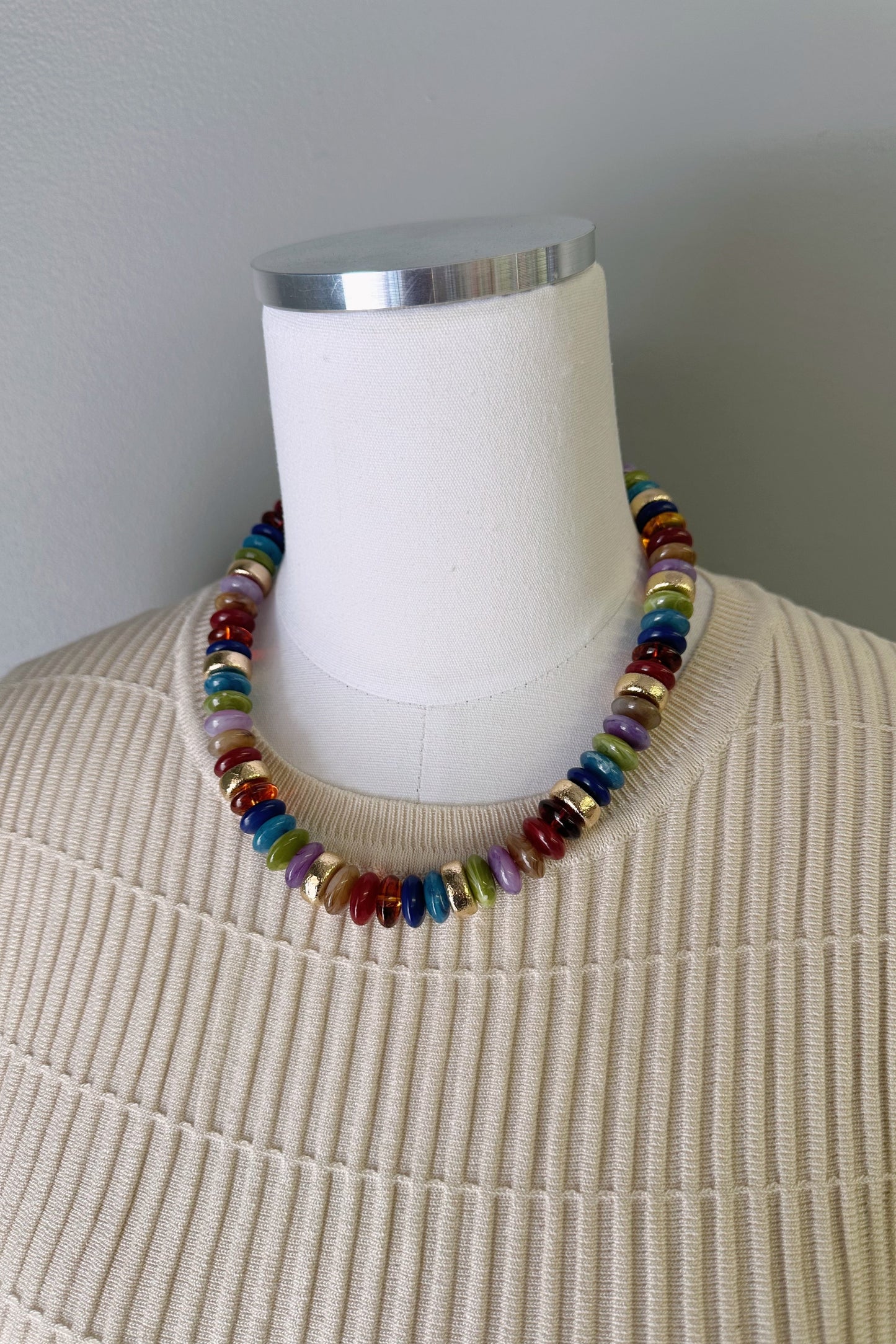 Chunky Beaded Necklace - Multiple Colors