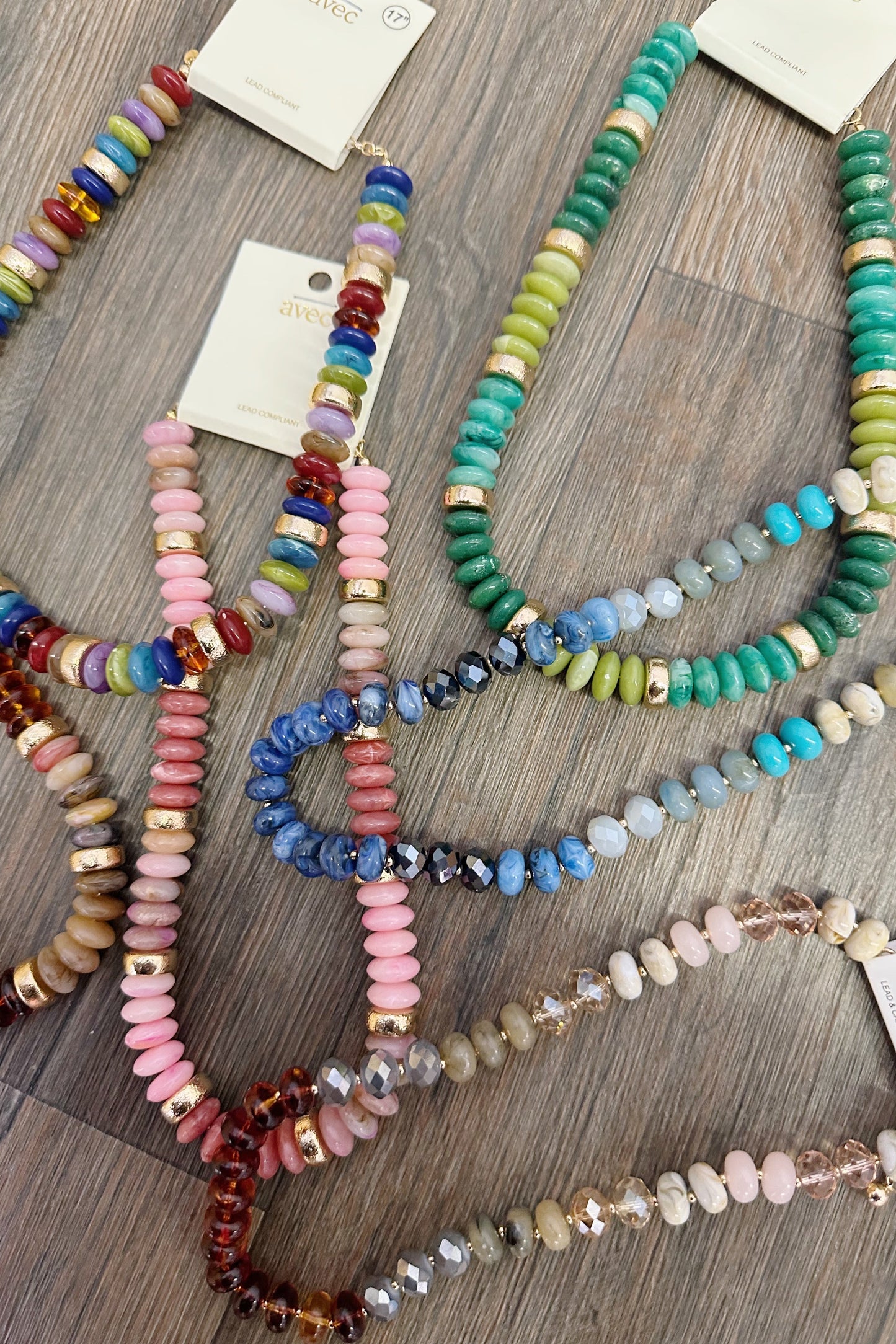 Chunky Beaded Necklace - Multiple Colors