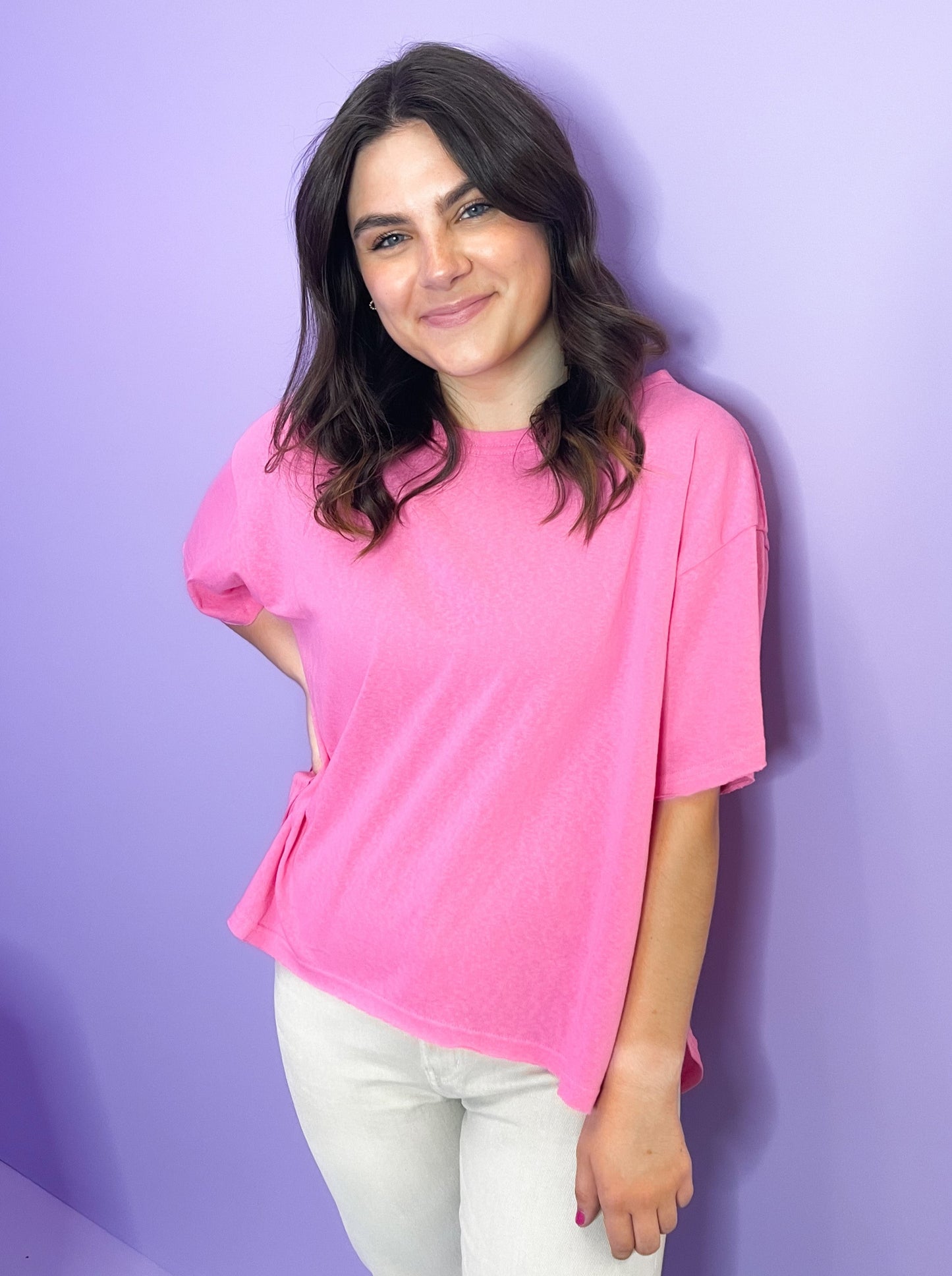 Barbie Pink Oversized Knit Top