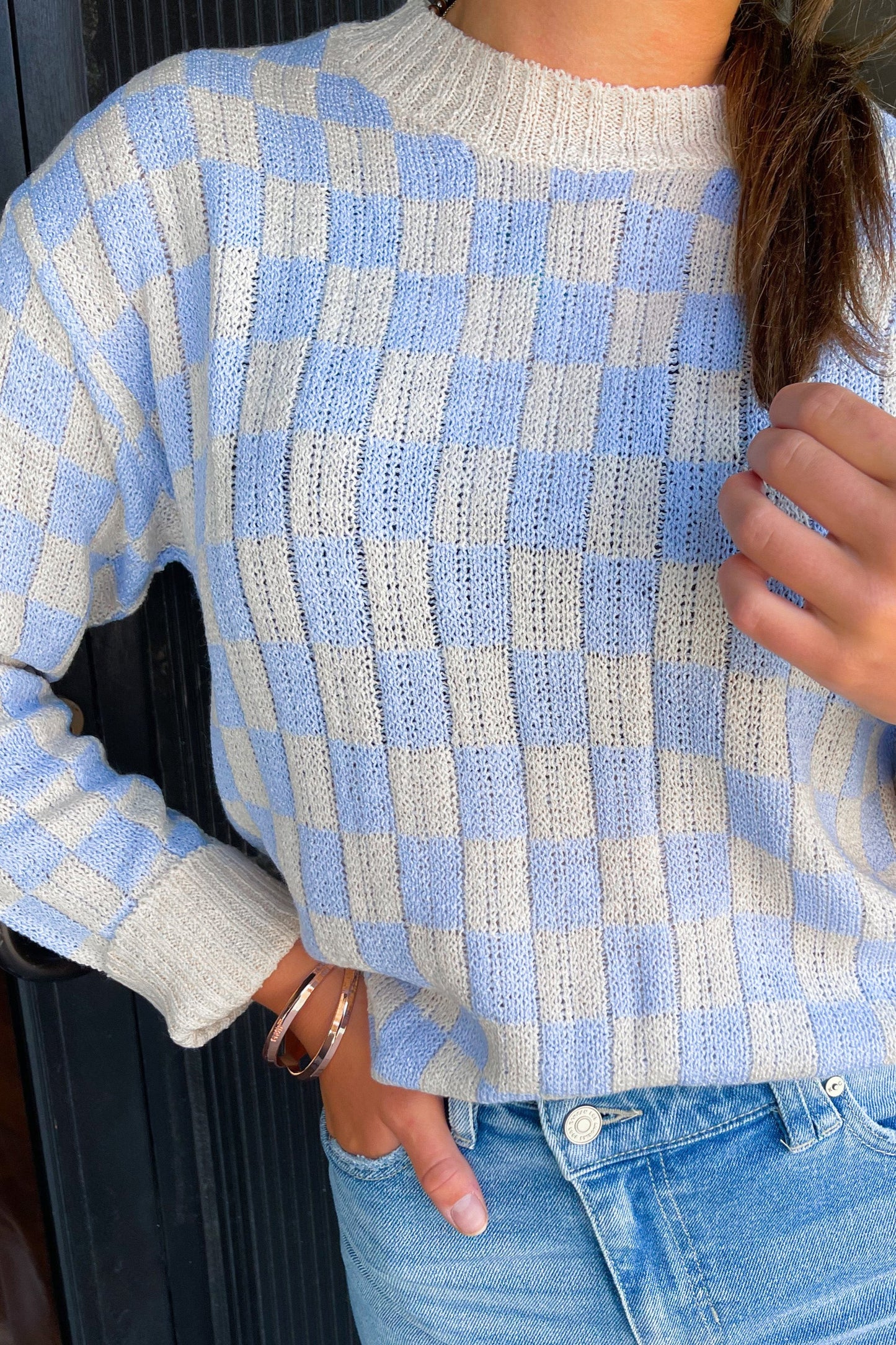 Lightweight Checkered Pullover
