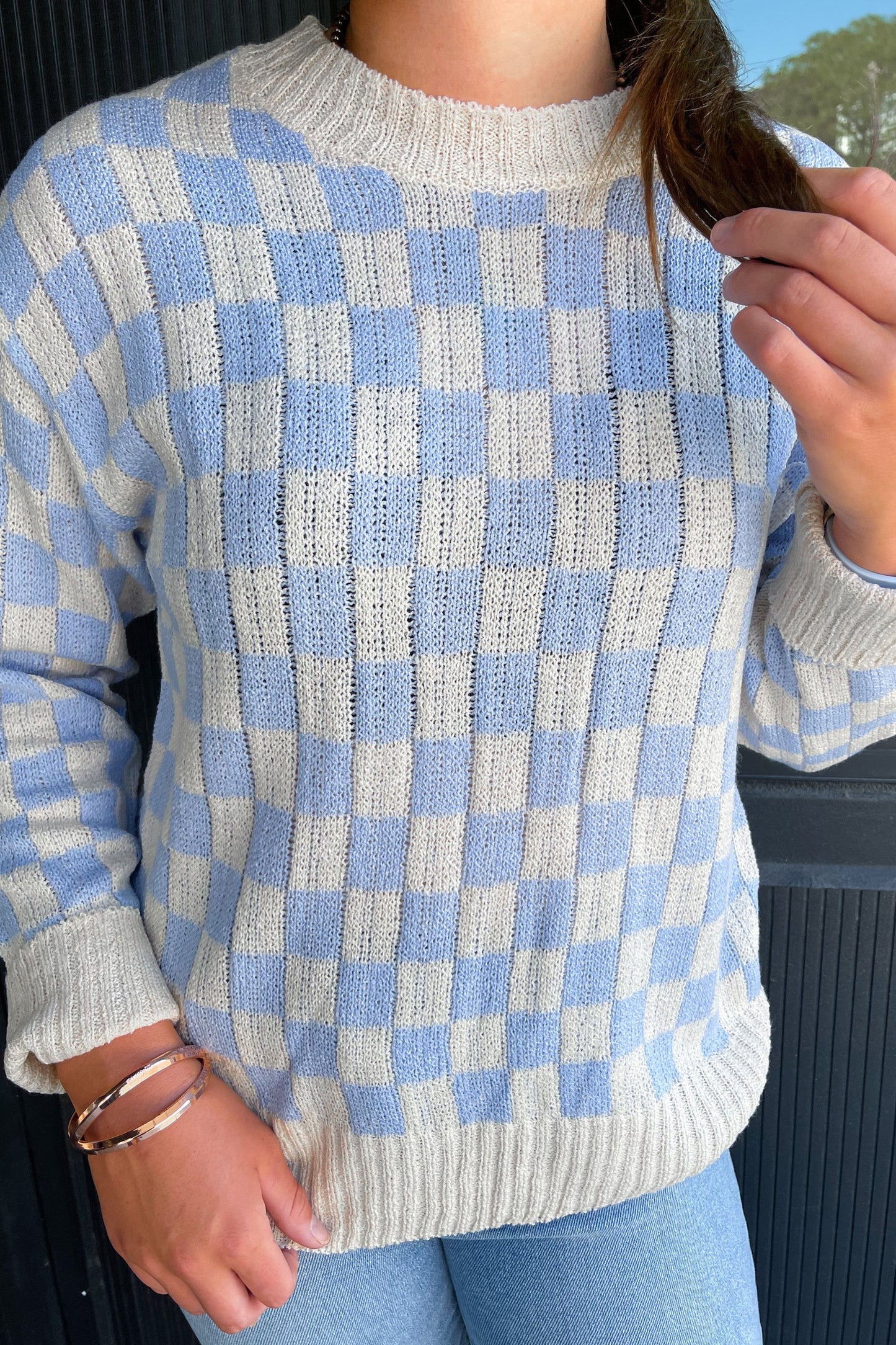 Lightweight Checkered Pullover