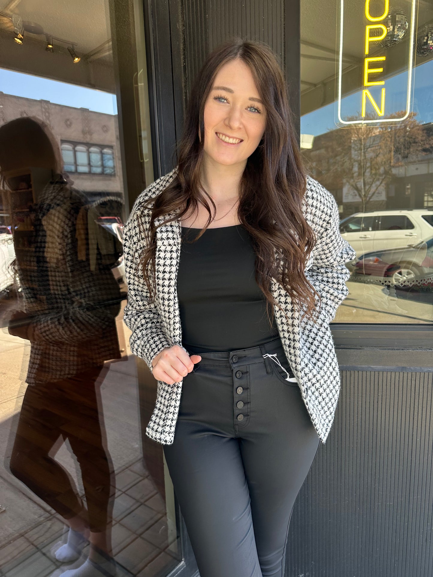 B&W Houndstooth Jacket
