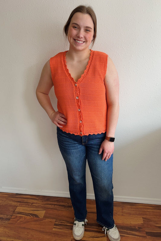 Scalloped Sweater Vest