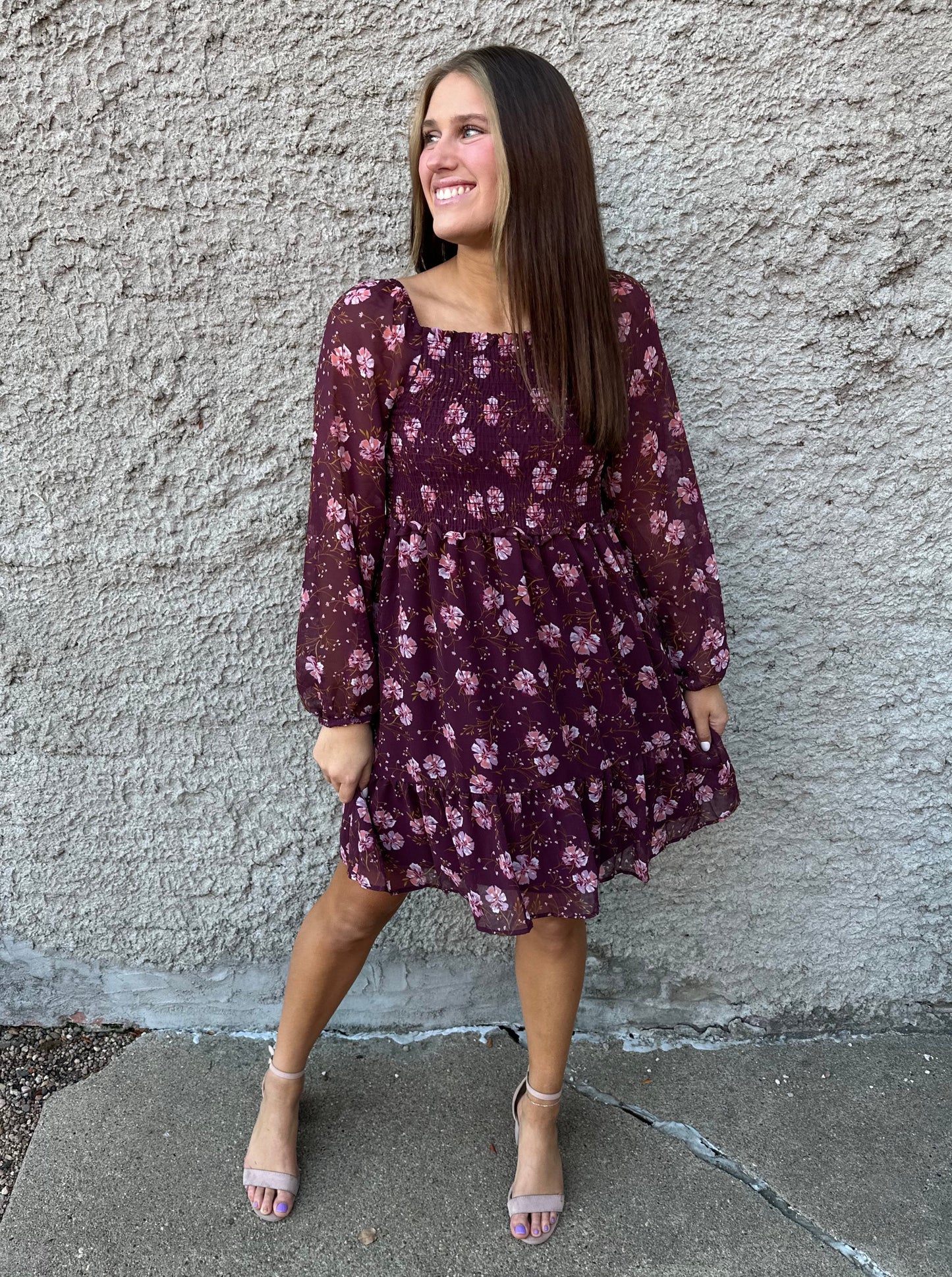 Floral Plum Dress