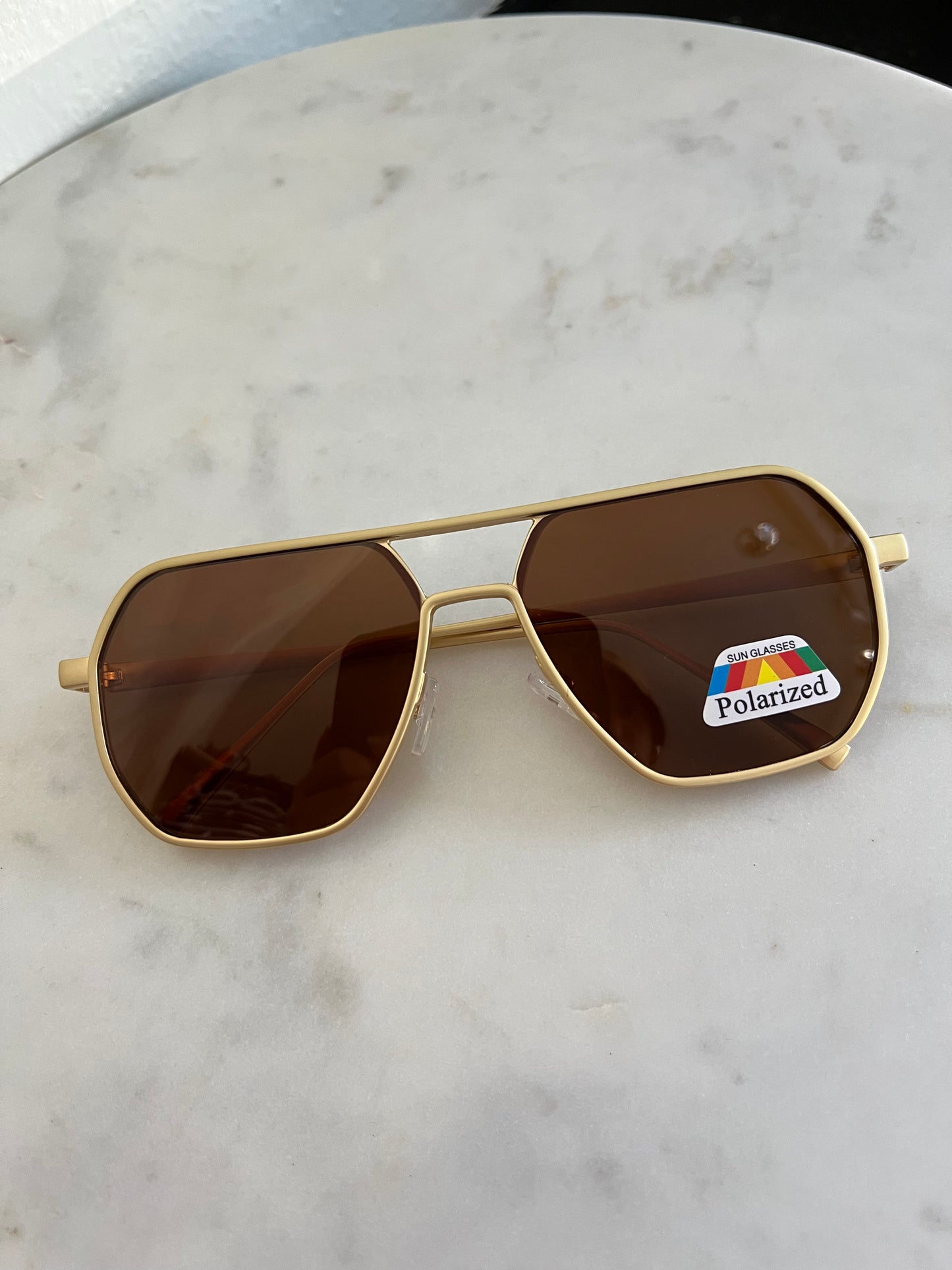 Nola Polarized Sunglasses - Brown/Gold