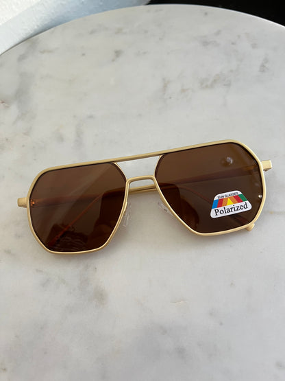 Nola Polarized Sunglasses - Brown/Gold