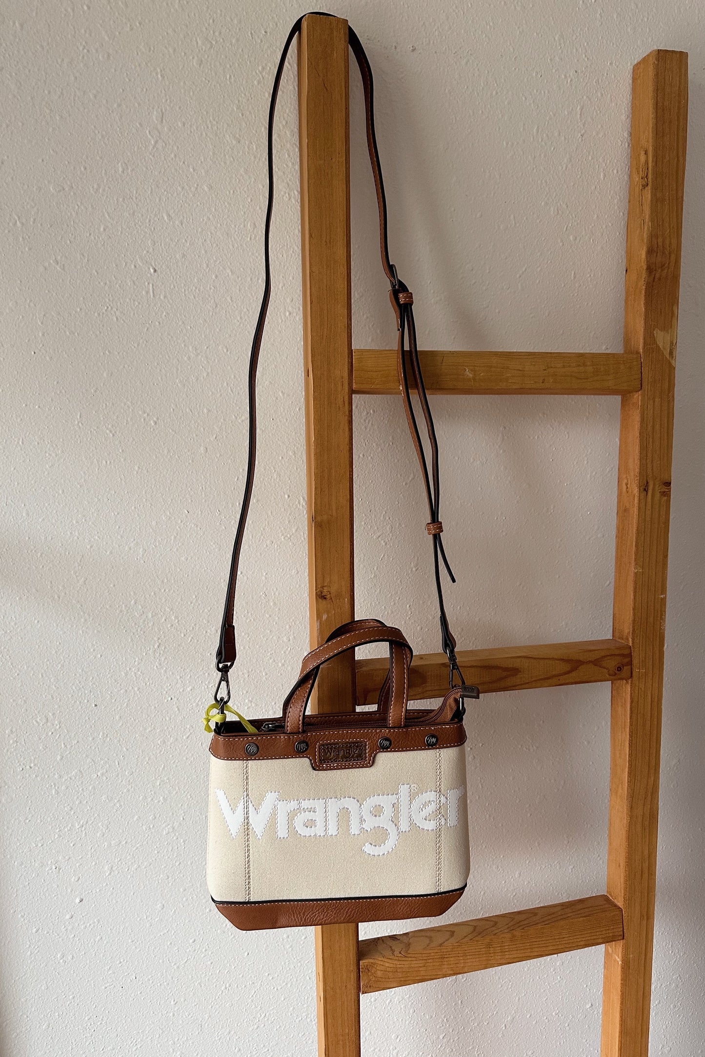Wrangler Canvas Mini Top Handle Tote/Crossbody - Tan