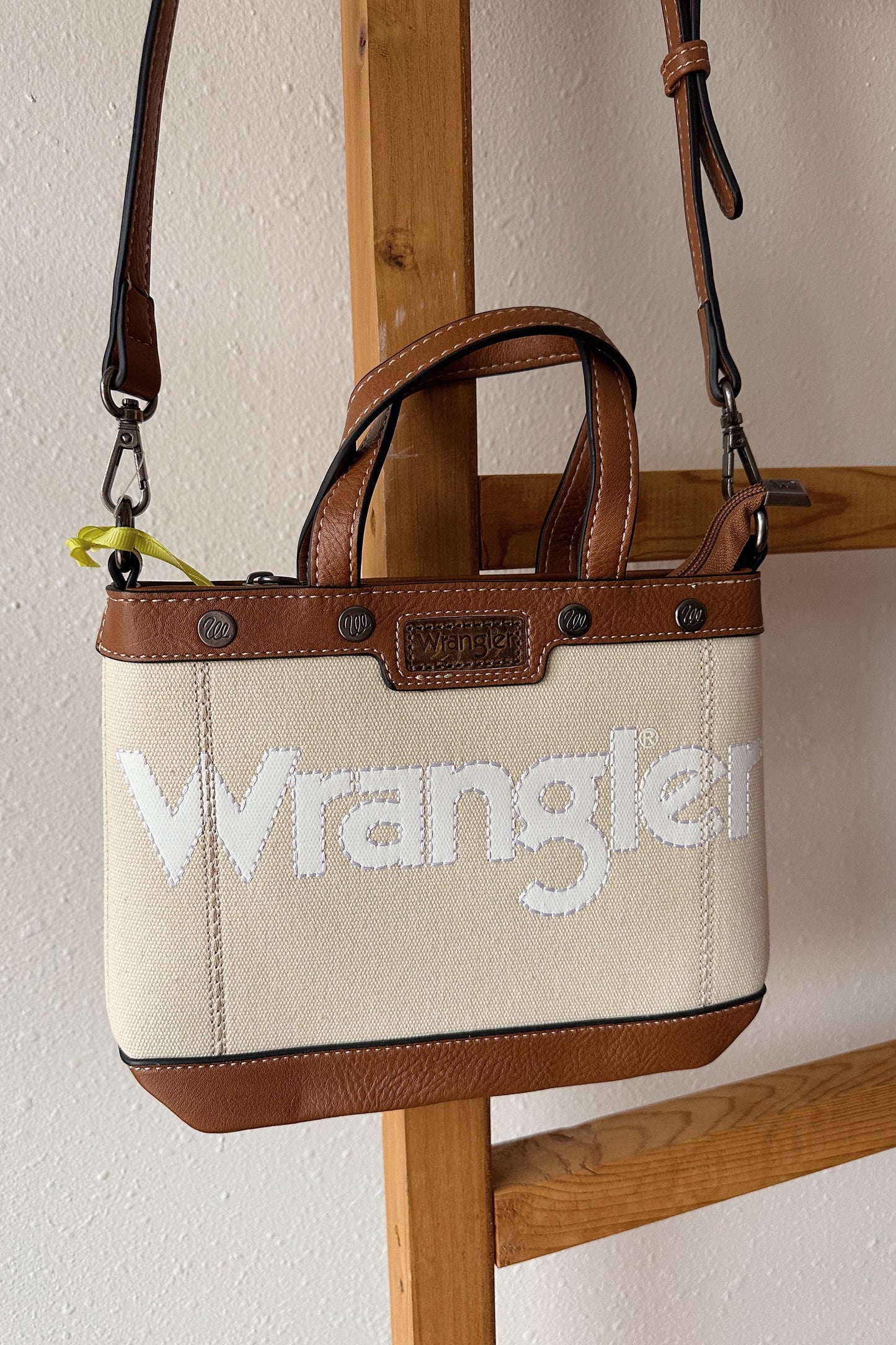 Wrangler Canvas Mini Top Handle Tote/Crossbody - Tan
