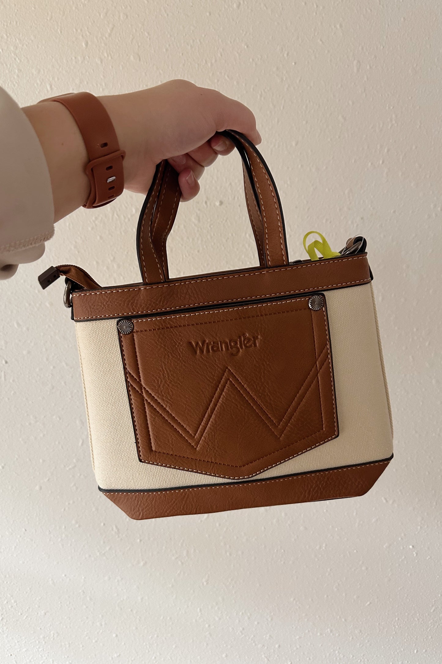 Wrangler Canvas Mini Top Handle Tote/Crossbody - Tan