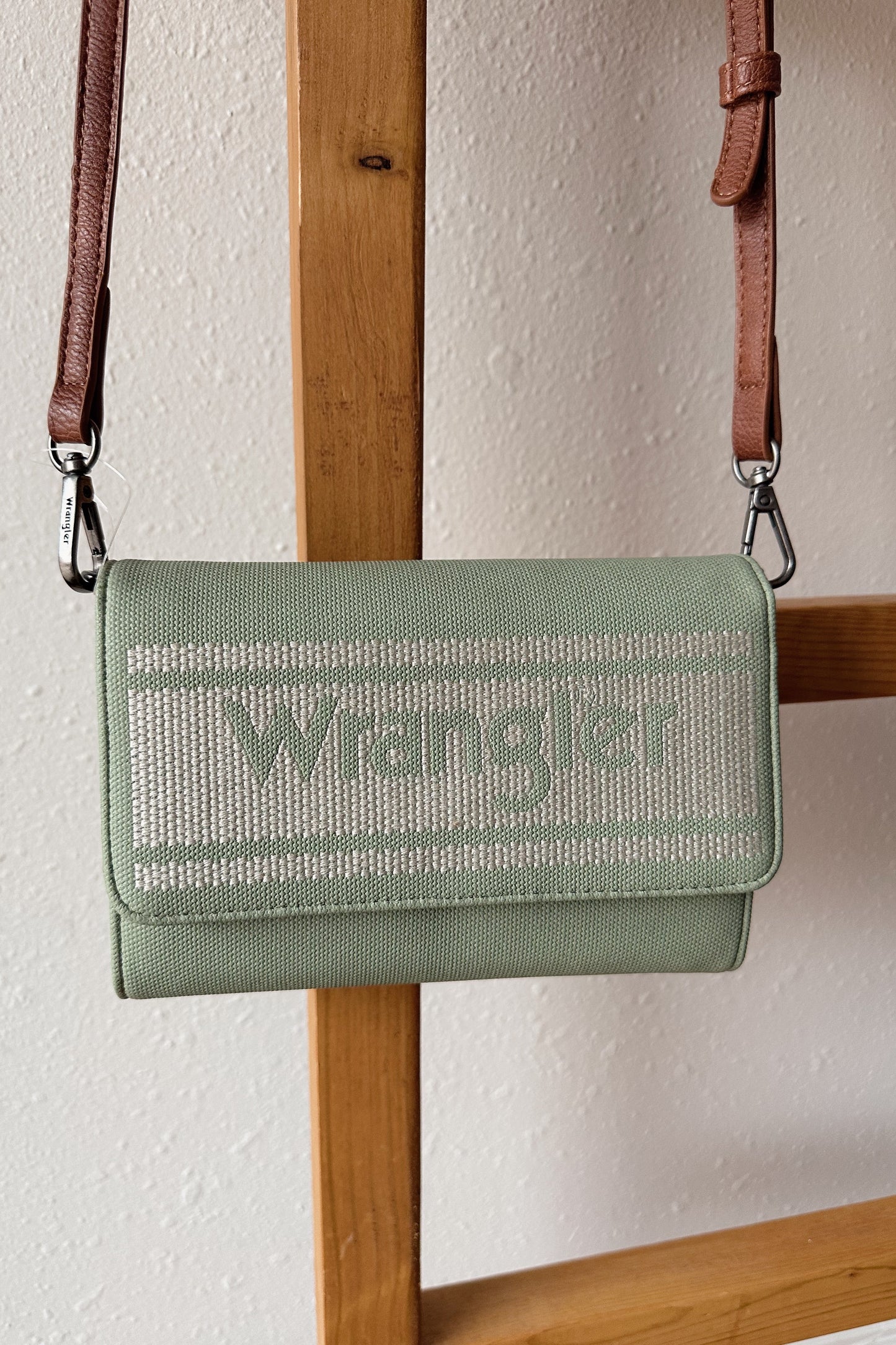 Wrangler Logo Waxed Canvas Wallet/Crossbody (Multiple Colors)