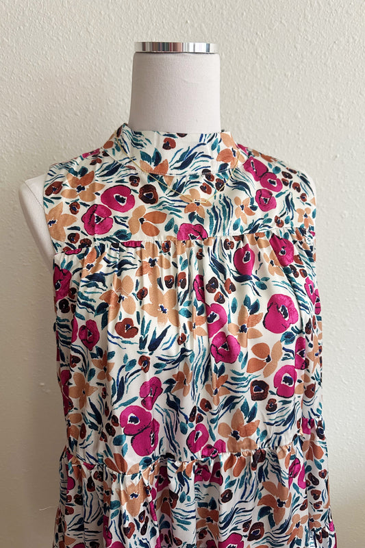 Floral Satin Mini Dress