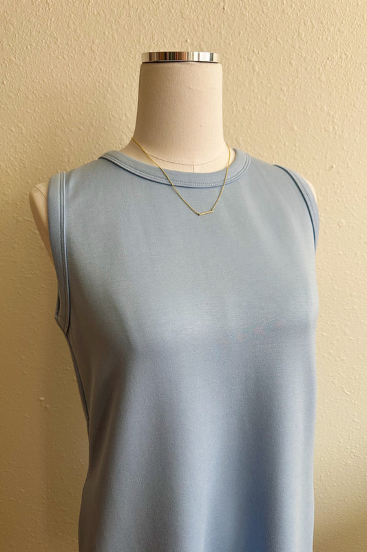 Scuba Mini Tank Dress - Blue