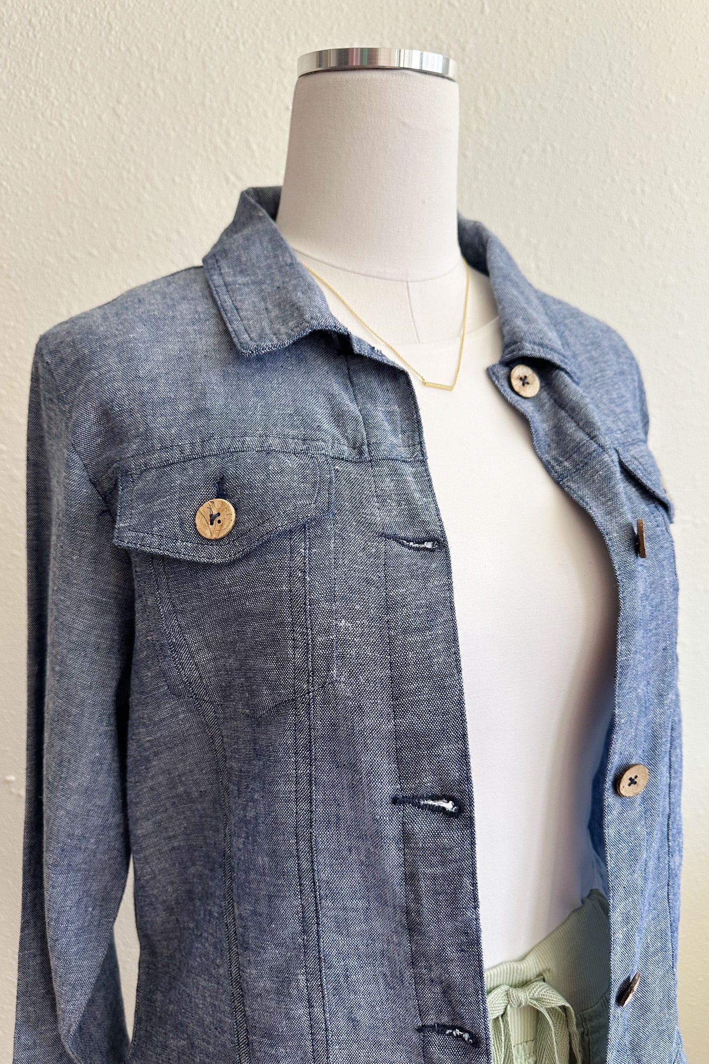Linen Jean Style Jacket - Multiple Colors