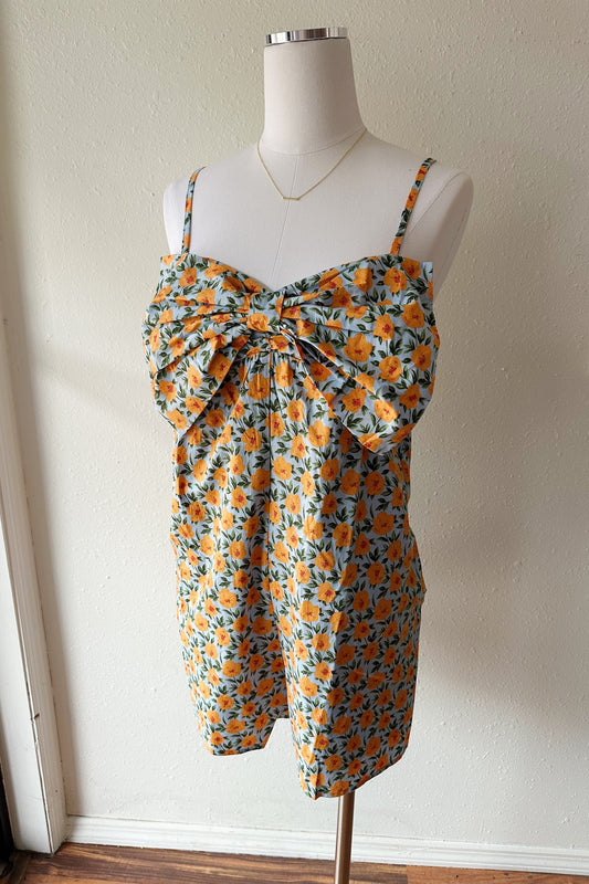 Floral Bow Cami Romper