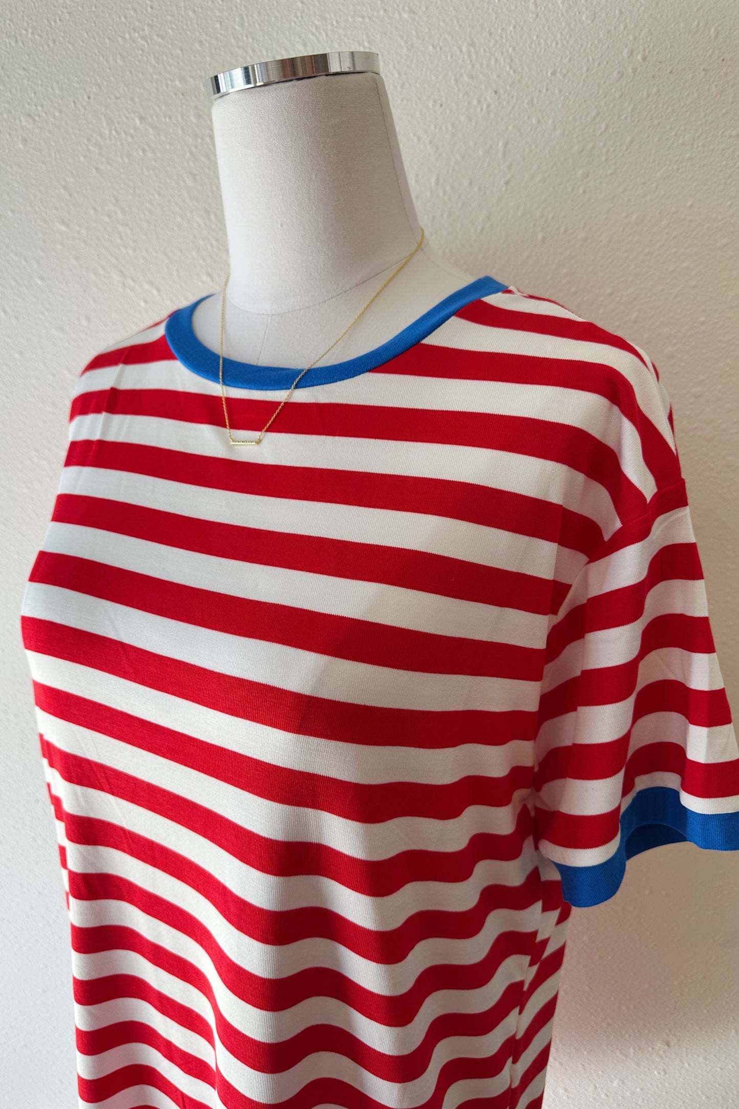 Living in Stripes Dress - Red/Blue