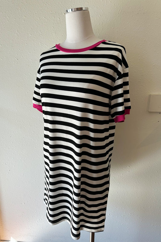 Living in Stripes Dress - Pink/Black