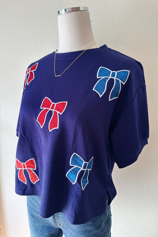 Red, White, and Bowtiful Luxe Top