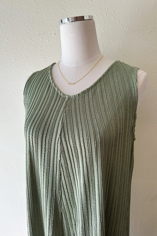 Pleated Maxi Dress - Sage