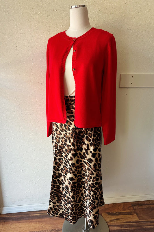Leopard Midi Pencil Skirt