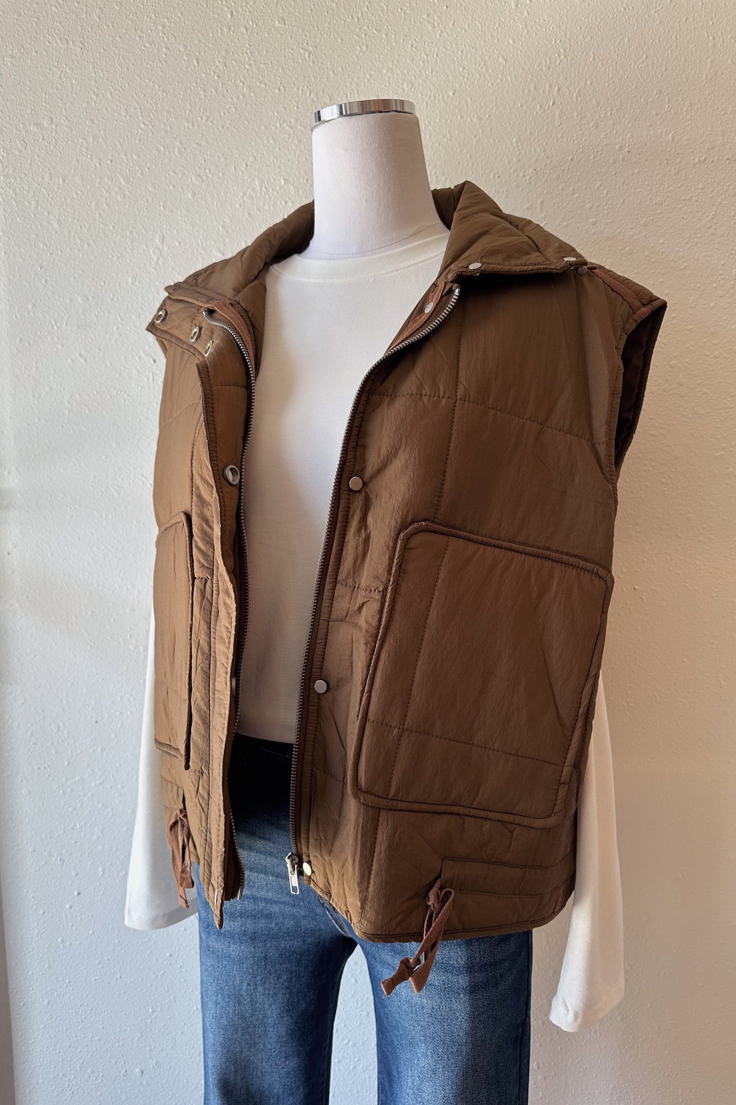 Brown Quilted Vest