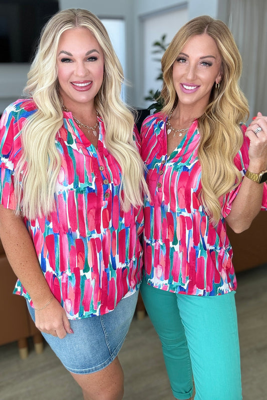 Art Exhibit V-Neck Blouse (Online Exclusive)