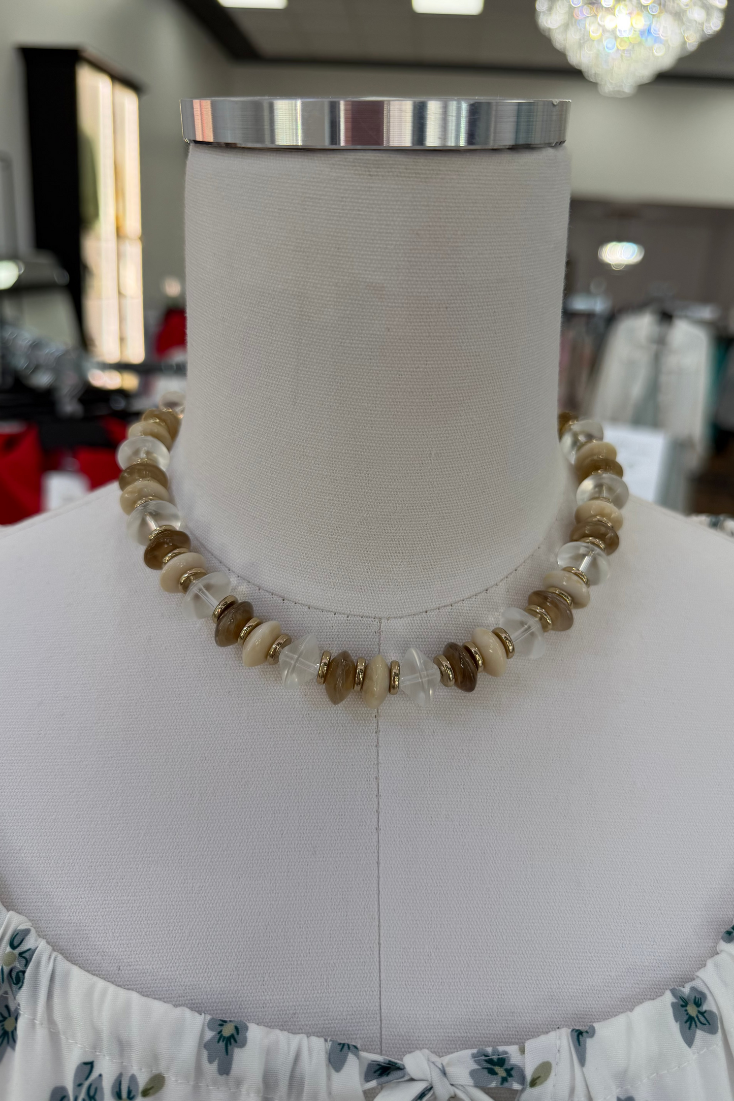 Cream Pop Beaded Necklace