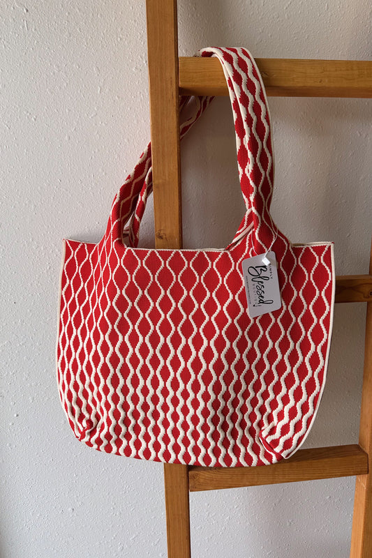 Wavy Patterned Shoulder Bag - Multiple Colors