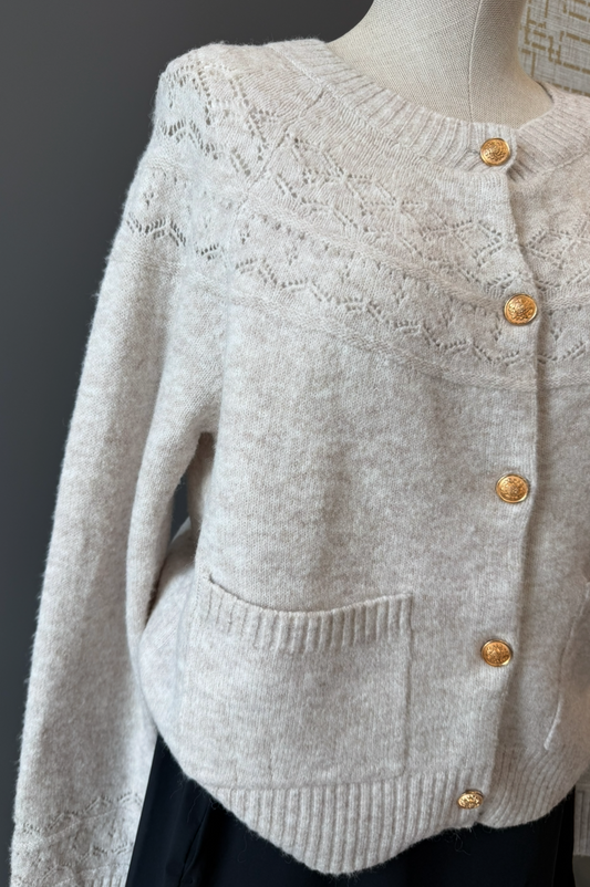 Oatmeal Button Up Cardigan