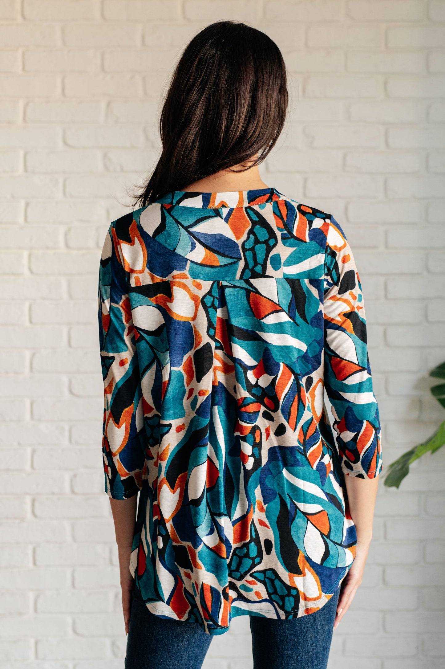 I Think Different Top in Abstract Teal (Online Exclusive)