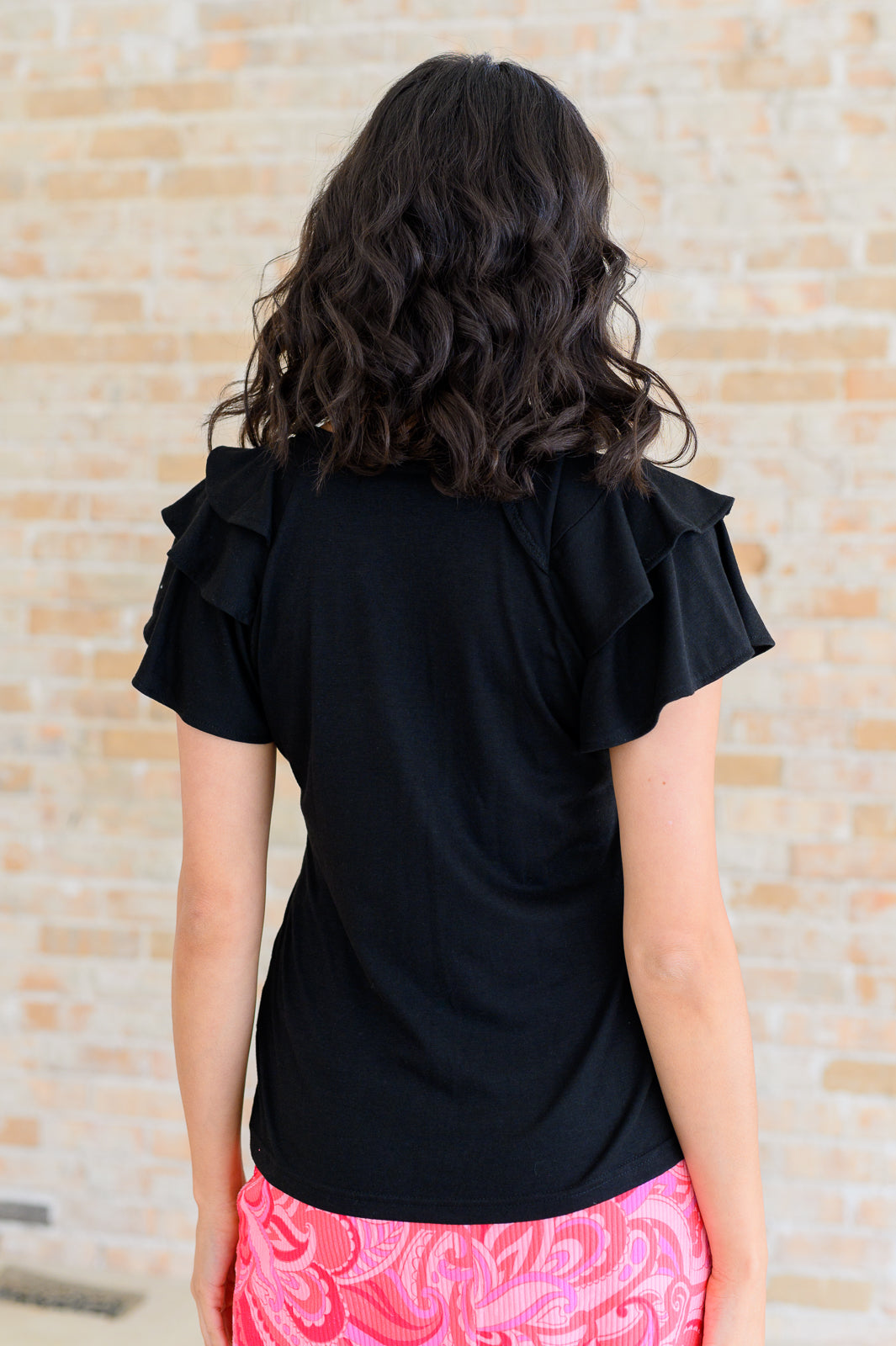 I'll Allow It Flutter Sleeve Tee In Black (Online Exclusive)