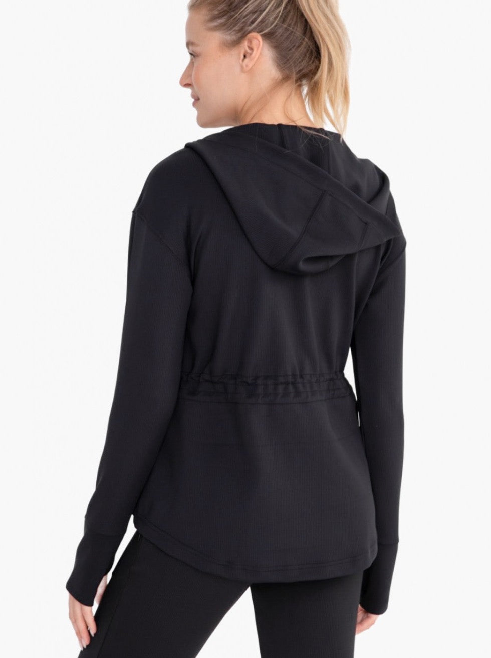 Slimming Ribbed Hooded Jacket