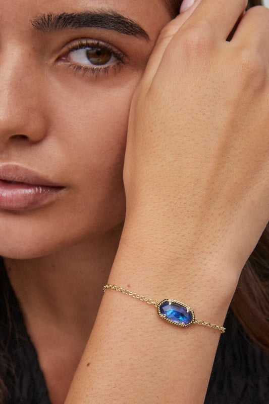 Kendra Scott Elaina Gold Adjustable Chain Bracelet - Navy Abolone