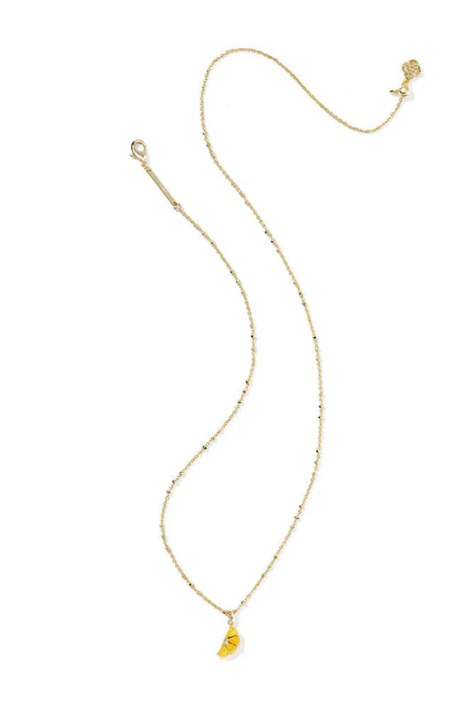 Lemon Gold Short Pendant Necklace