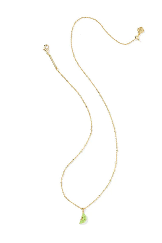 Lime Gold Short Pendant Necklace