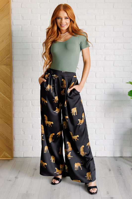 Legendary in Leopard Satin Wide Leg Pants (Online Exclusive)